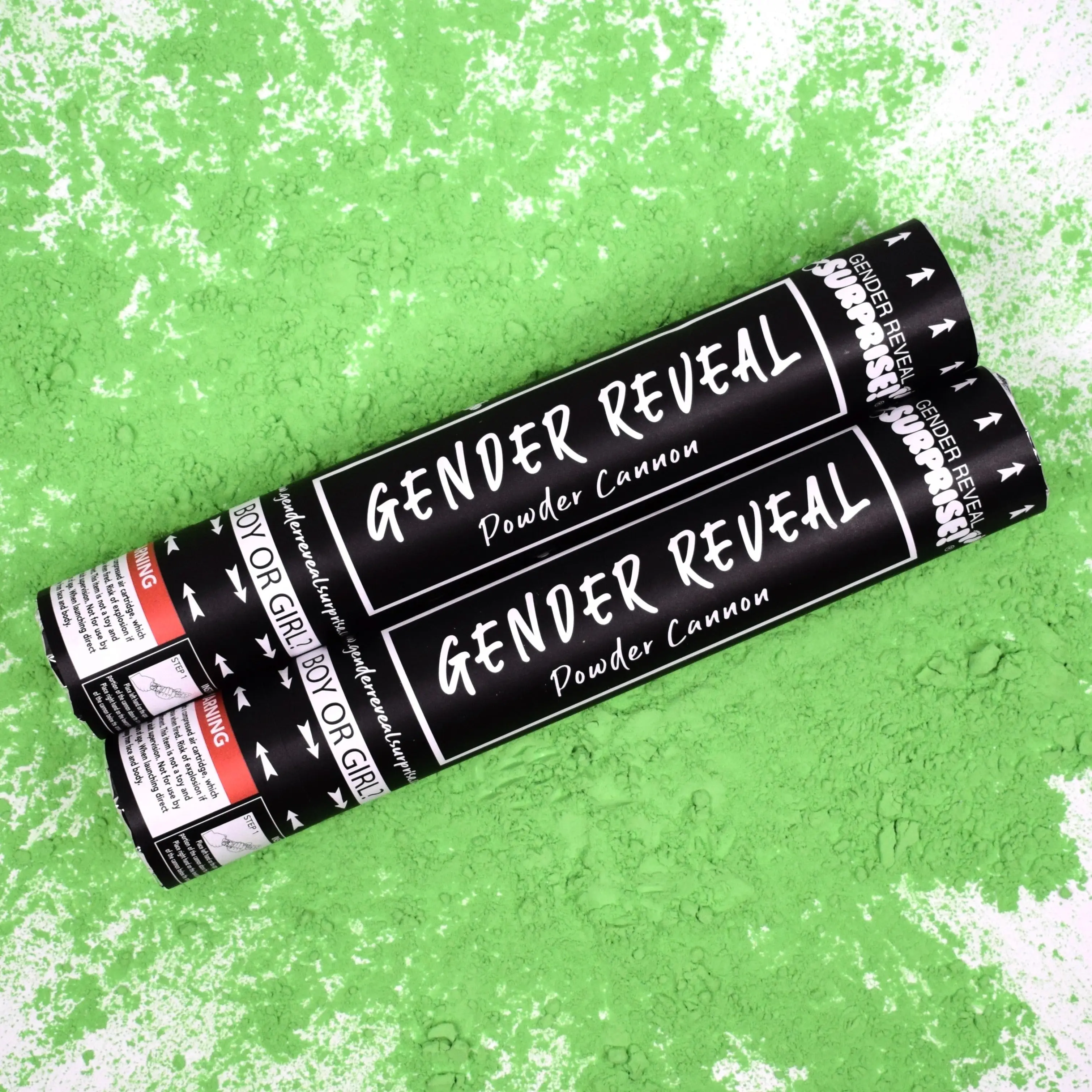 Vibrant Green 12-in Gender Reveal Powder Cannon Kit - Burst-Effect Decorating Supplies, Home Party Supplies, Event Props for Gender Reveal Celebrations