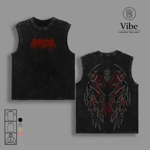 Berserk Pump Cover T-Shirt, Tank Top – Vintage Washed Oversized Gym Streetwear Tee, Heavy Cotton Fitness Top, Dark Aesthetic Unisex Apparel, Soft Loose Fit for Workout & Training Menswear Classic