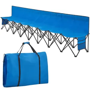 【8 Seats】Yaheetech Portable Folding Bench for Camping Bench Chairs with Backrest 600D Oxford Double Layer Fabric for Sports 【8 Seats】Yaheetech Portable Folding Bench for Camping Bench Chairs with Backrest 600D Oxford Double Layer Fabric for Sports