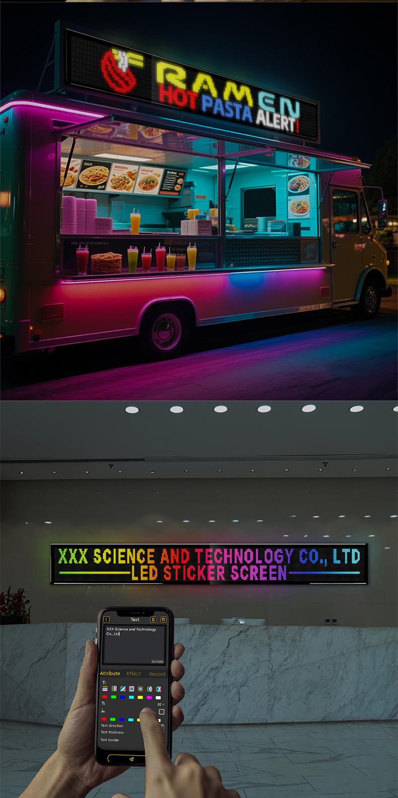 Nfutreon LED Flexible Display Screen Extra-Large Size, App & Remote Control, Color LED Sign Board for Store Shop Advertisement Display, IP65 Waterproof Soft Large Screen for Window and Front Desk Advertising Nfutreon LED Flexible Display Screen Extra-Large Size, App & Remote Control, Color LED Sign Board for Store Shop Advertisement Display, IP65 Waterproof Soft Large Screen for Window and Front Desk Advertising