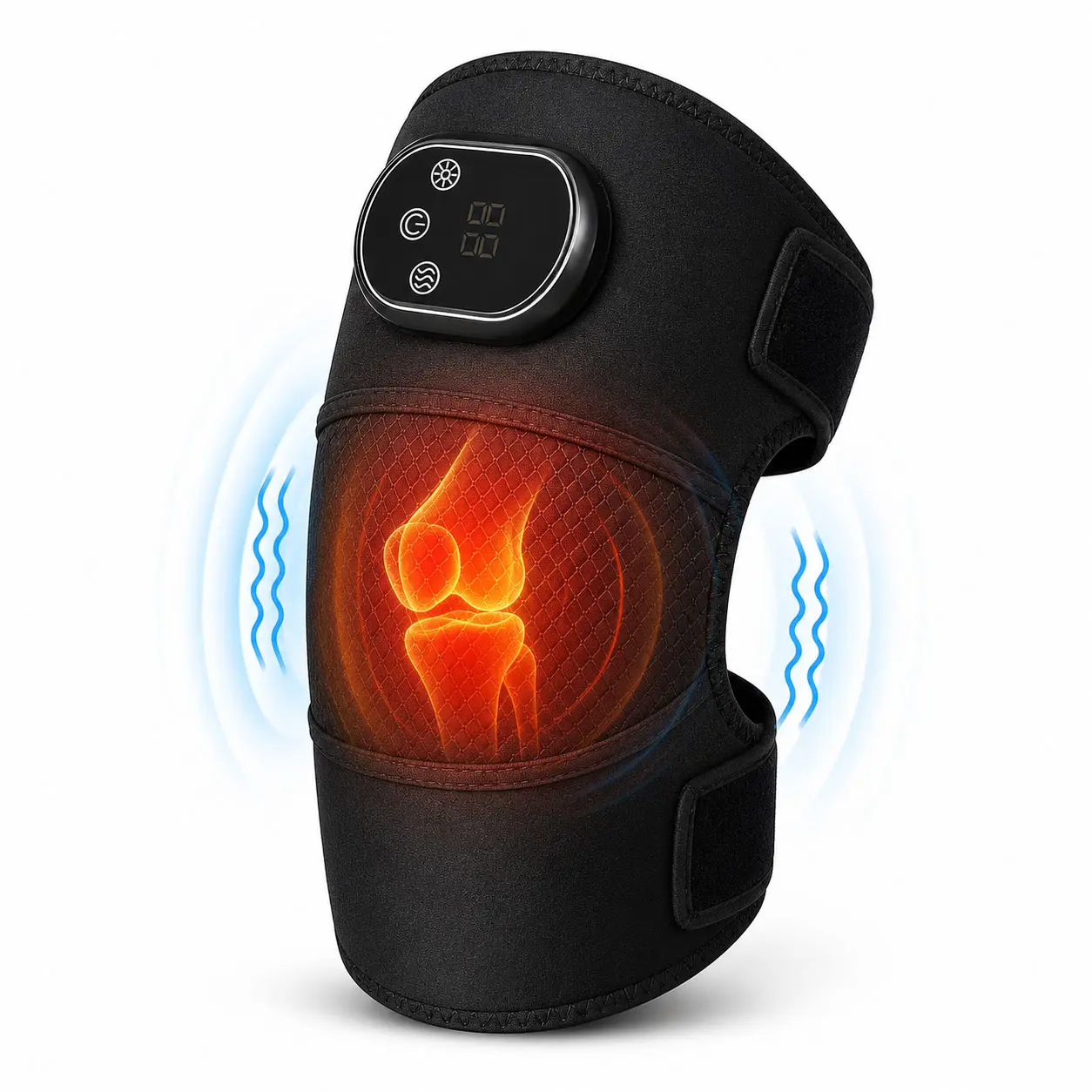 Cordless Heated Knee Massager with 3 Heat Levels & 3 Vibration Modes, Rechargeable Knee Support Wrap for Daily Comfort