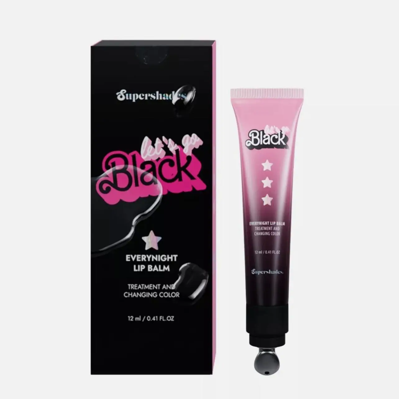 SuperShades LipBalm Treatment and Changing Color Let's Go Black 12ml Lipgloss Cosmetic Gloss Makeup  item beauty lip oil