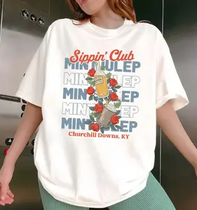 Mint Julep Sippin Club Shirt, Kentucky Derby Churchill Downs Retro Floral Graphic Tee