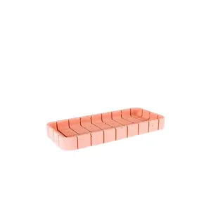 Block Design Tile Oblong Tray in Miami Pink Block Design Tile Oblong Tray in Miami Pink