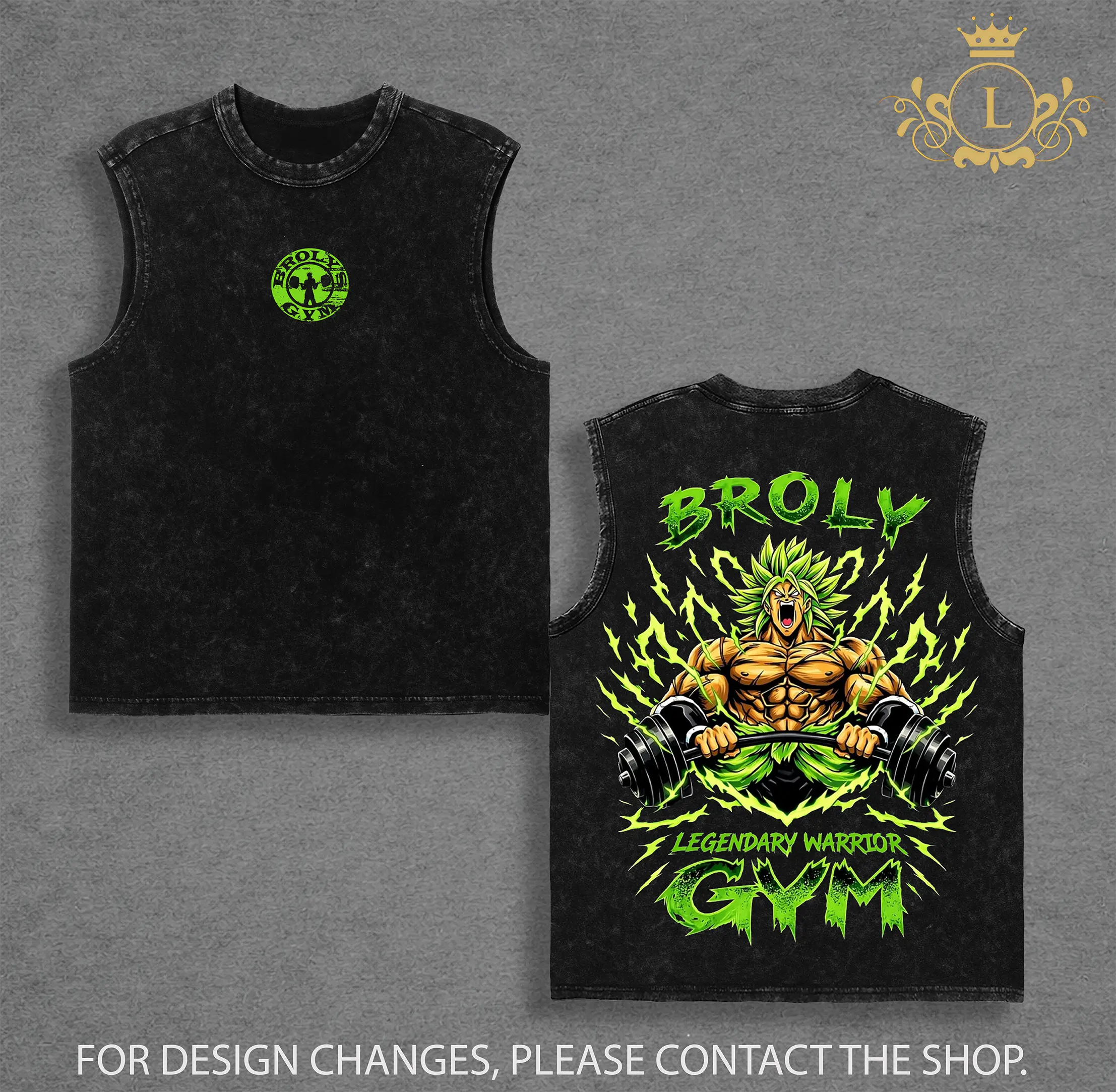 Men’s Gym T-Shirt, Broly Gym Shirt, Limit Break Workout Tee, Gym Tank Top, Muscle Tank, Sleeveless Workout Shirt, Heavyweight Cotton Training Top, DBZ Gym Wear Gift