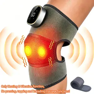 Cordless Knee Massager with Heat, Electric Heated Knee Wrap with 3 Vibration Modes & 5 Heating Levels, 3-in-1 Heating Pad for Knee Shoulder Elbow, Gifts for Men Women, 1 Count