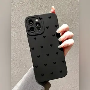 Phone Case - Black Heart Pattern Case for The Entire Samsung Series, Compatible with A54, A52 Soft Case, A13 End, Full Coverage for S24, S20Fe/S21Plus/S22/S22 Ultra, Suitable for Galaxy S23/A05/A12/A13/A15/S22/S23