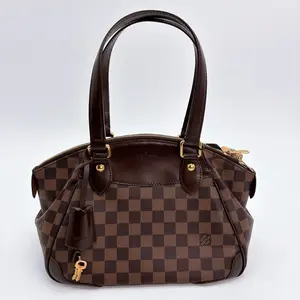 Pre-owned Louis Vuitton leather Shoulder Bags Damier Canvas Verona PM Bag