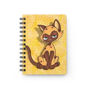 Sassy Cat Art - Chocolate Chip Cookie Sassy Cat Spiral Bound Journal | Cute Pet Notebook, Gifts for Cat Lovers, School Supplies, Diary, Daily Planner
