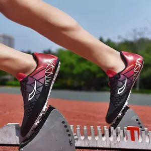 New Track and Field Shoes Mens Womens Mesh Spikes Athletics Racing Running Shoes Track Race Jumping Sprint Running Nail Spikes Shoes Boys Girls