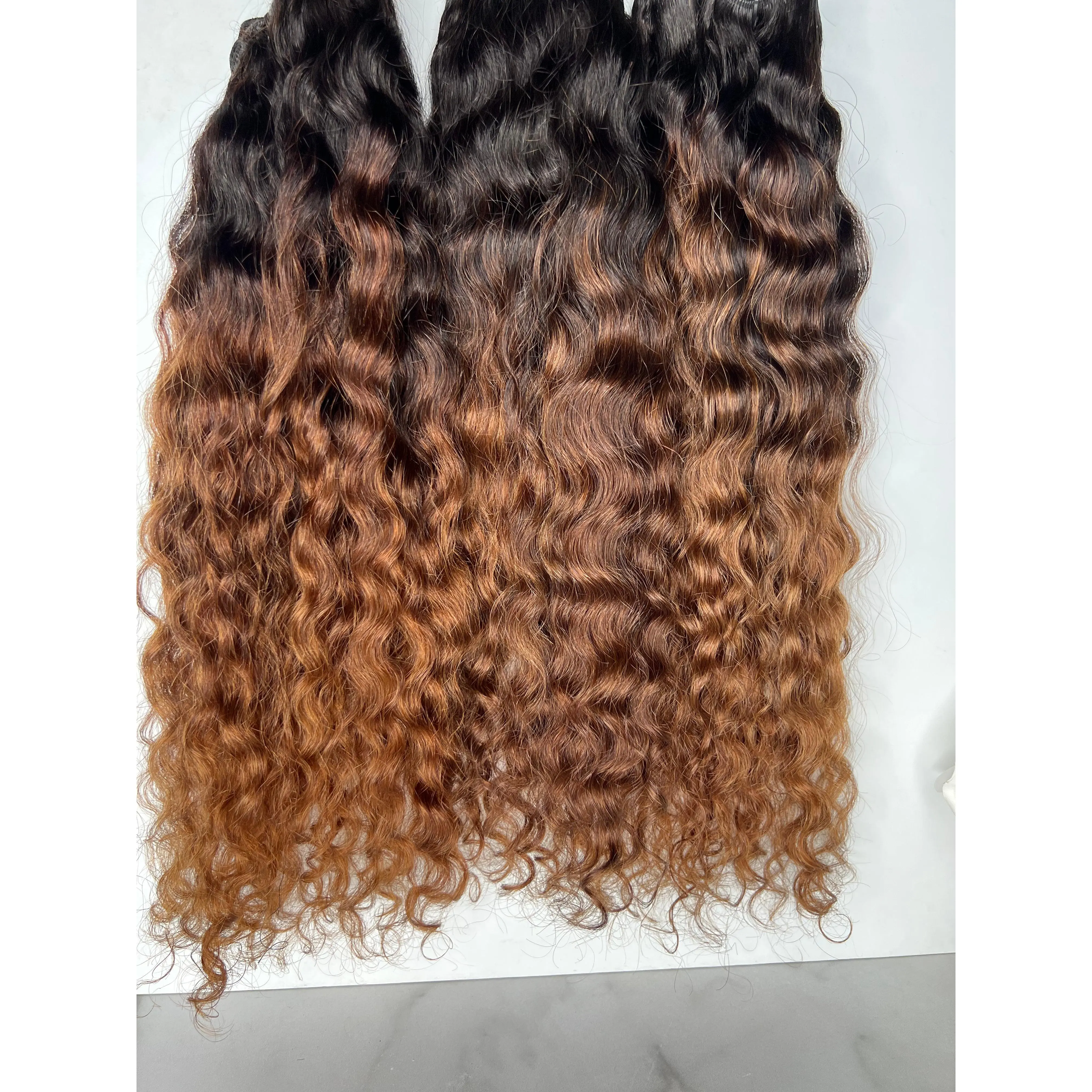 Ombre: Indian Curly Bundle Custom Colored