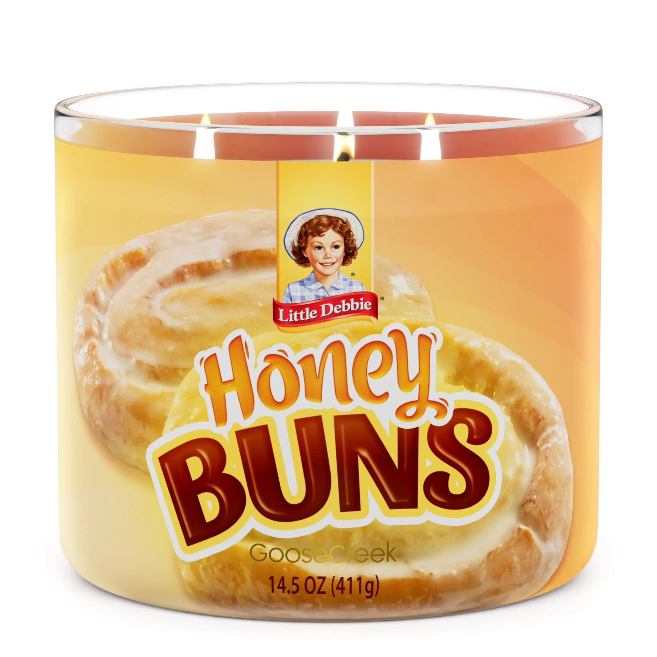Goose Creek 3-Wick Little Debbie Honey Buns Scented Jar Candle, 14.5oz. Goose Creek 3-Wick Little Debbie Honey Buns Scented Jar Candle, 14.5oz.