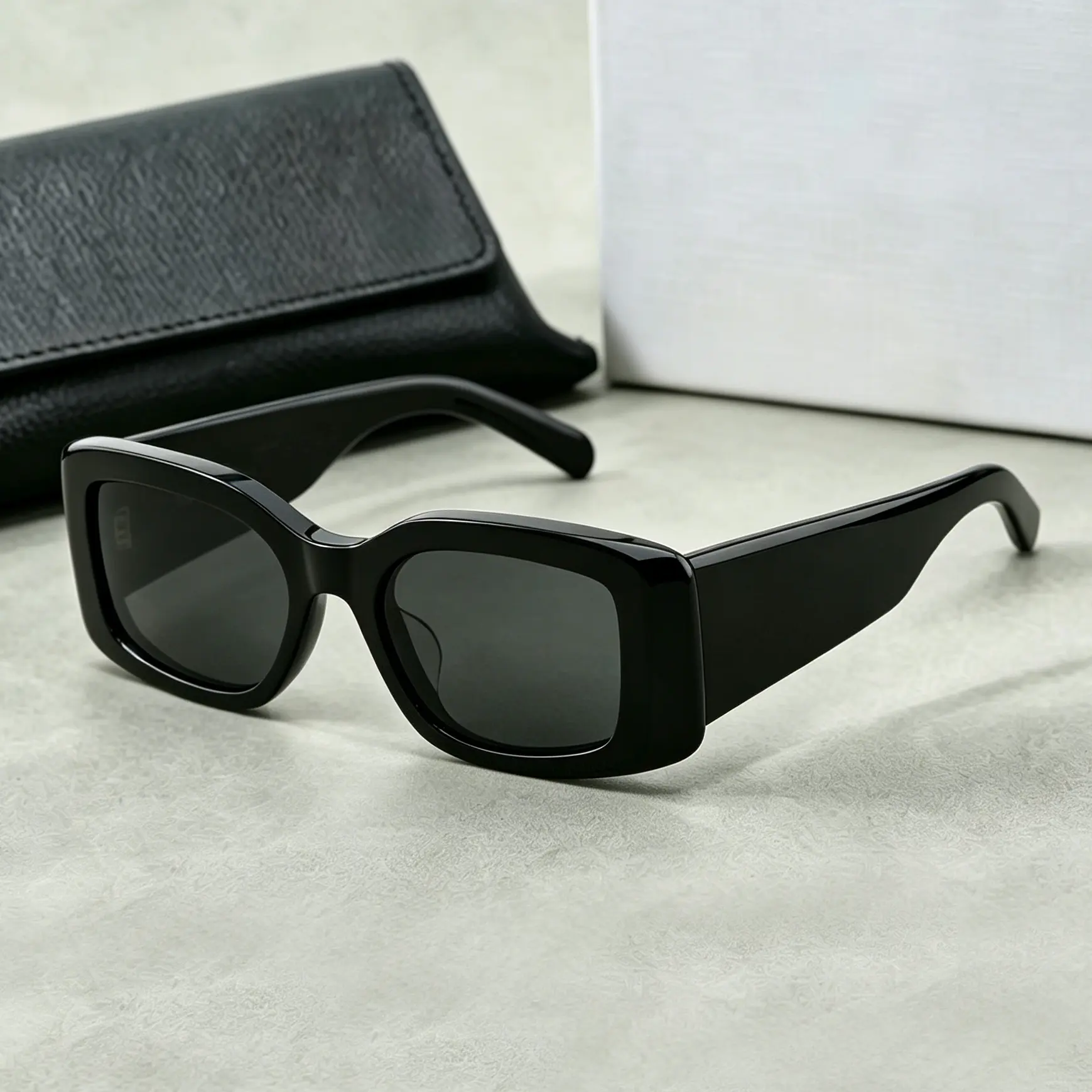 Popular Retro Rectangle Sunglasses Women Men Fashion Vintage Thick Square Sun Glasses 90s Styles with UV 400 Protection