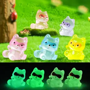 Mini Micro Raccoon Figures, Cute Animal Design, 10pcs Random Color DIY Decoration Accessories, Mini Desktop Ornament, Doll House Decor, Festival Gift