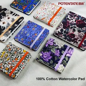 POTENTATE 100% Cotton Square Watercolor Paper Book 12cmx12cm(4.7x4.7Inch )24 Sheets 300g (140lb) Art  Drawing Paper Sketchbook