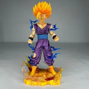 1PC Dragon Ball Z Super Saiyan 2 Gohan Figure Figure, Battle Damaged Version with Lightning Effects Perfect for Desktop Decor & Collection Classic Anime Scene Collectible Model Statue