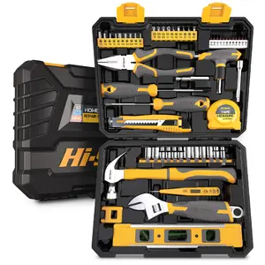 Hi-Spec 57pc Home & Garage DIY Tool Kit Set. Complete Beginner Handyman and Home Mechanics Tool Box Set for Household Repairs