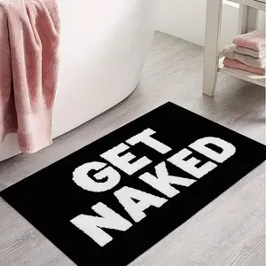 Letter pattern bathroom mat, 1 Count soft comfortable rug, bathroom non-slip floor mat, bathroom door mat, bathroom decorative rug, suitable for home bathroom hotel salon dormitory, bathroom accessories decoration