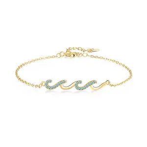 Wave Bracelet  for Women,Ocean Jewelry Beach Gifts,The Waves of Life Gift for Christmas Mothers Day