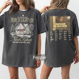 Comfort Colors Noah Kahan I'll Leave The Porch Light on Shirt, Noah The Great Divide Sweatshirt, NK Concert Tee, Gift for Fan, Merch Gift