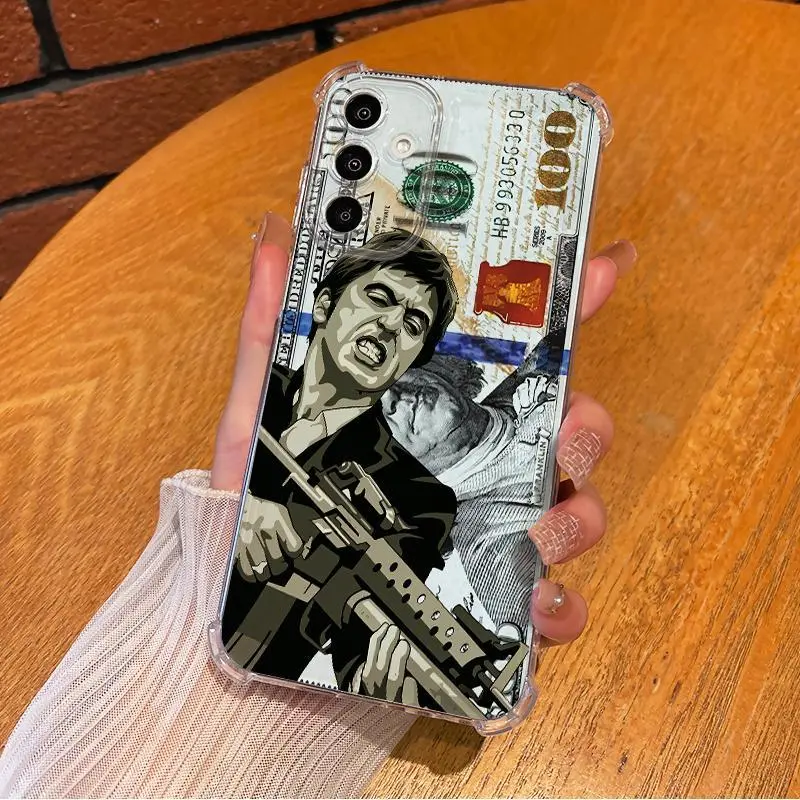 Creative Scar Face Painted Pattern Phone Case For SAMSUNG GALAXY A14 A15 A16 A25 A26 A34 A35 A36 A53 A54 A55 A56 4G 5G Gift Ideas Anti-drop Cellphone Protective Case Soft Transparent Shockproof Mobile Phone Cover, Accessories, Smartphone, Casing