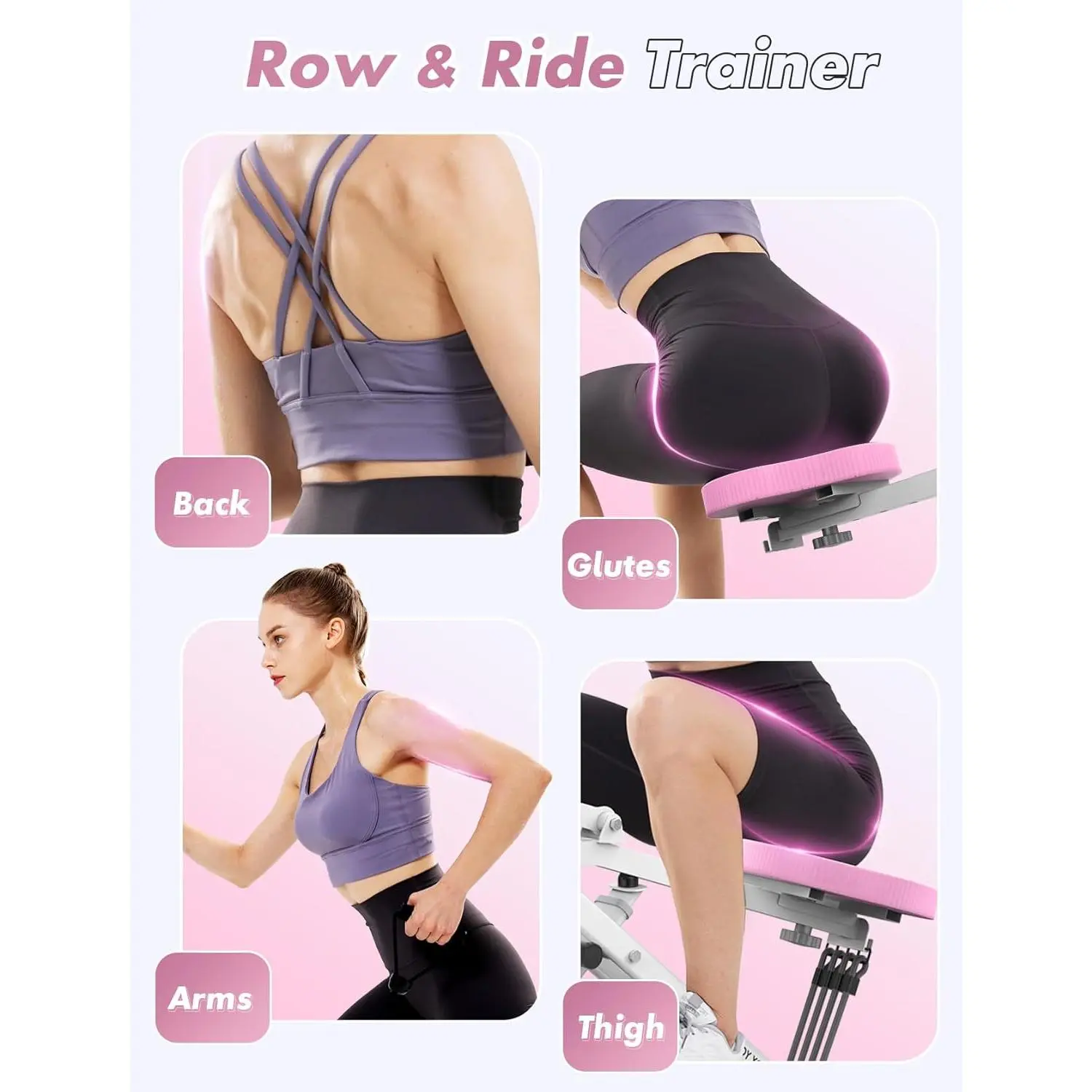 Squat Machine for Home, Deep Squat Trainer for Women with Resistance Bands, Glutes & Abs Workout, 350lbs Capacity, Foldable