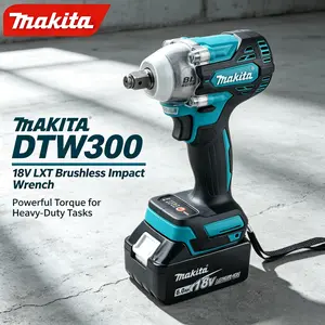 Makita DTW300 18V Cordless Brushless Impact Wrench, 330 N·m Max Torque, 4 Speed Settings And 1/2" Square Drive. With Anti-slip Grip And LED Light, Compatible With 18V LXT Battery, For Automotive Repair, Machinery Maintenance And Construction Work