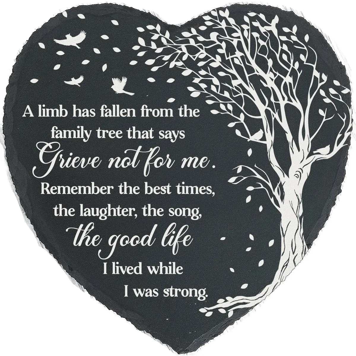 Memorial Stone Garden Sympathy Plaque Slate Stepping Stones Memorial Gifts for Loss of Loved One in Loving Memory Funeral Gift, Black