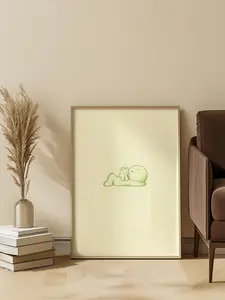 Smiski Sunbathing Canvas | Print Aesthetic Vintage Home Decor Trendy Smiski Canvas