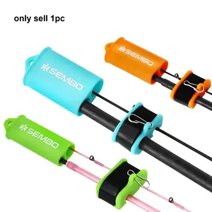 Silicone fishing rod protective sleeve and fishing rod clamp sleeve reduce fishing rod friction, and the soft protective sleeve has hanging holes