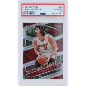 Jaime Jaquez Jr. Miami Heat 2023-24 Panini Spectra Menagerie #186 PSA Authenticated 10 Rookie Card - Fanatics Authentic Certified