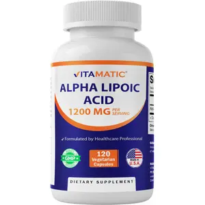 Vitamatic Alpha Lipoic Acid Antioxidant Supplement, 1200mg Per Serving, 120 Vegetarian Capsules in a Bottle - Gluten Free, Soy Free, Non-GMO