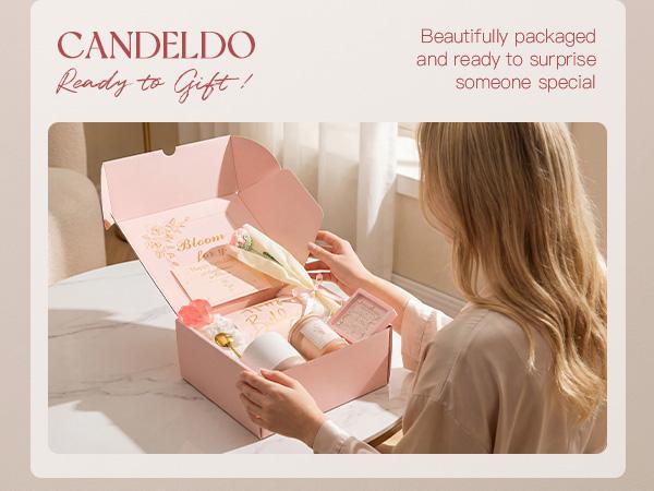 Gift Basket for Women: Self Care Ralaxing Gifts Box Ideas for Bestie Pink SPA Set with Blanket for Her Mom Sister Daughter Mother's Day