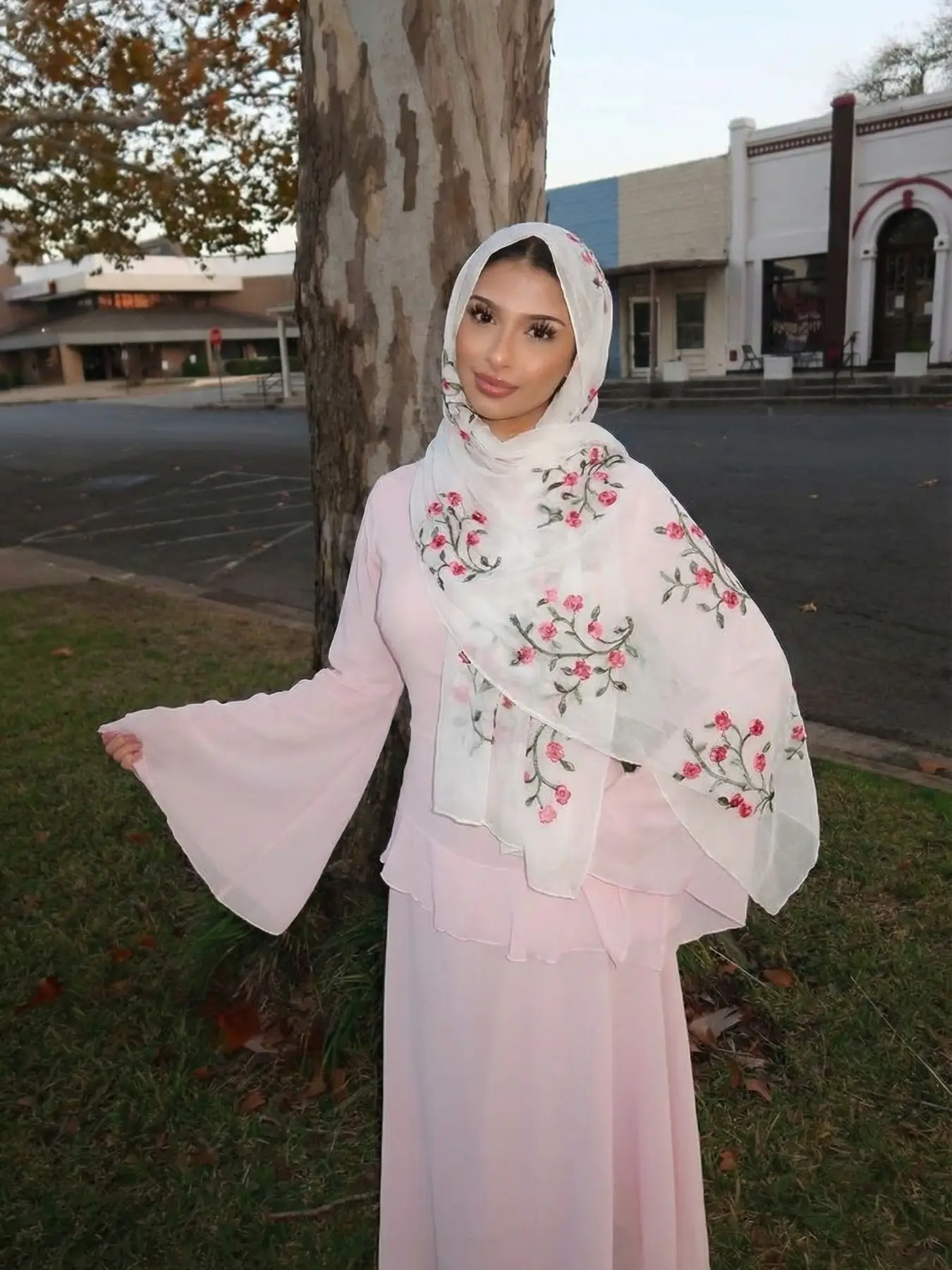 Women's Elegant Modesty Floral Voile Hijab Scarf, Breathable Beach Long Shawl, Muslim Fashion Daily Turban, Stylish Printed Headscarf for Muslim