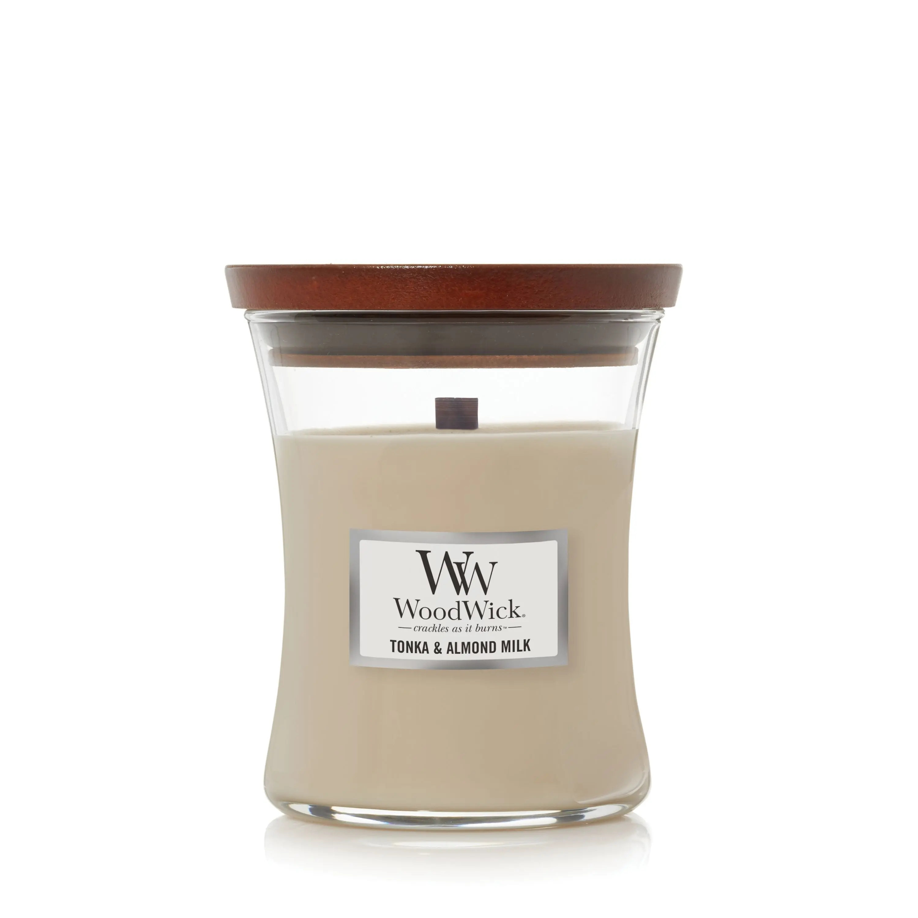 TONKA AND ALMOND MILK - WoodWick 10oz Medium Jar Candle Burns 100 Hours