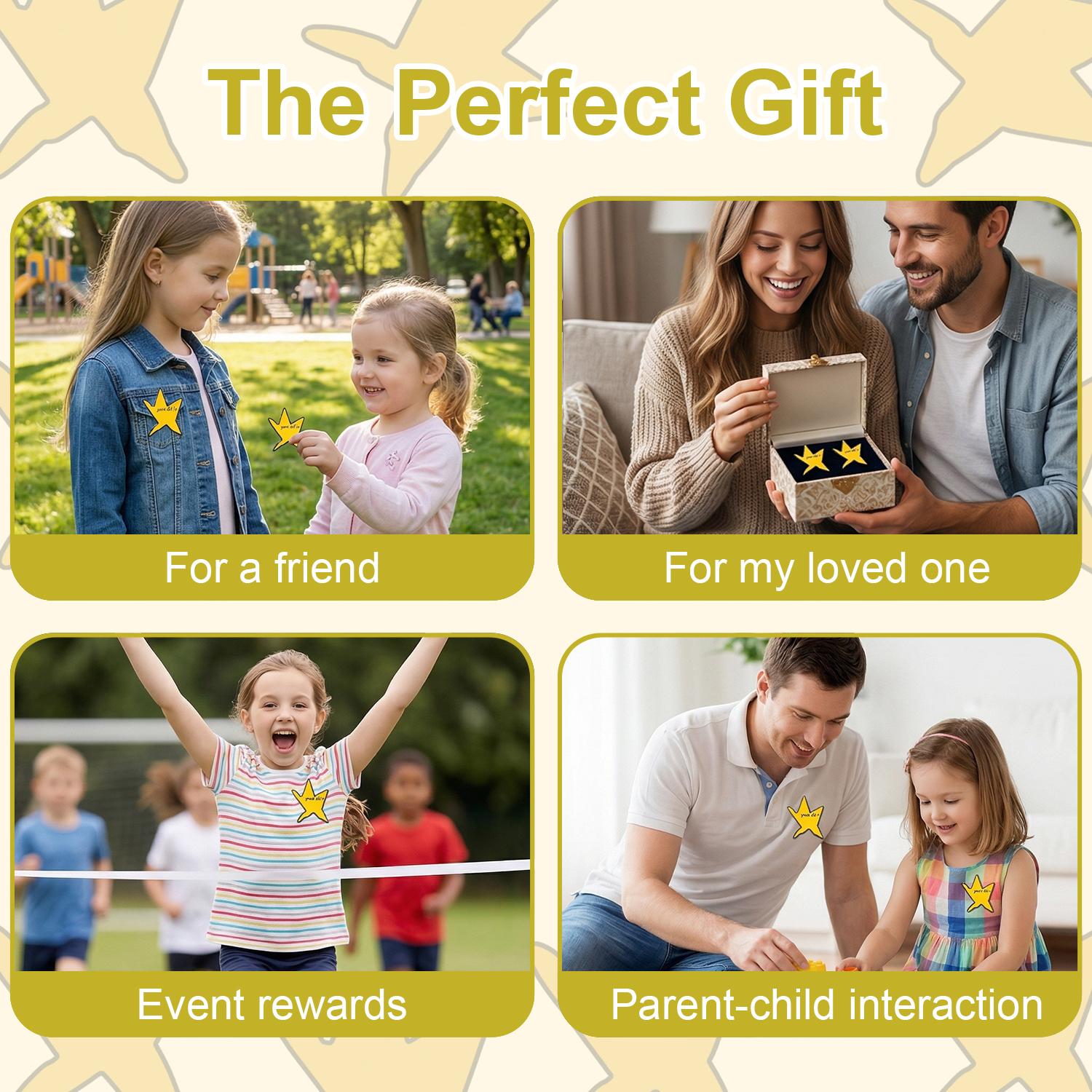 2PCS “You Did It” Star Enamel Pins – Motivational Funny Badge for Jackets, Hats, Backpacks – Gifts for Friends & Coworkers