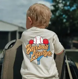 Youth & Adult Baseball Ice Cream Back Side T-Shirt, Summer Outfitters Baseball Drip Tee, Baseball Lifestyle Clothes, Gift for Boy Girl, USA-Made & Printed Apparel..