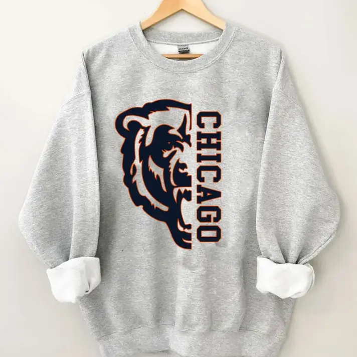 Chicago Football Sweatshirt, Vintage Chicago Crewneck, Retro Bears Style Football Sweater, Game Day Pullover, Fan Gift for Men Women