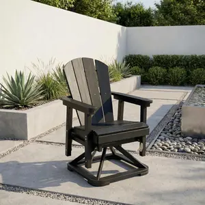 HDPE Outdoor Swivel Glider Rocking Chair, Oversized Patio Furniture Tobeos Backyard Rocking Chair with 360° Swivel & Smooth Glide, Heavy Duty Outdoor Chair for Porch, Deck, Lawn, Poolside