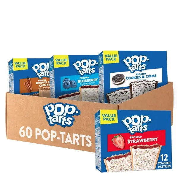 Halal Fruit Toaster Pastries Variety Boxed Pack Snack Cakes & Pastries - 60-Pcs Ambient Bite-Sized Individual Bites Easy Snack Bundle for Kids, Breakfast, Snack Box