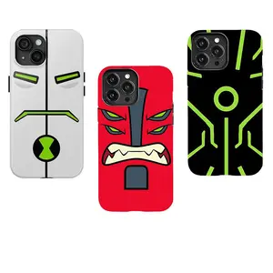 Ben 10 Phone Case, Omnitrix Alien Face Cover, Shockproof Protective Case for iPhone 15 14 13 Pro Max, Samsung S24 S23