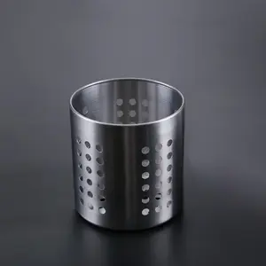 Stainless Steel Kitchen Utensil Holder, 1 Count Round Kitchen Utensil Organizer, Kitchen Storage Organizer for Home and Professional Use, Knife