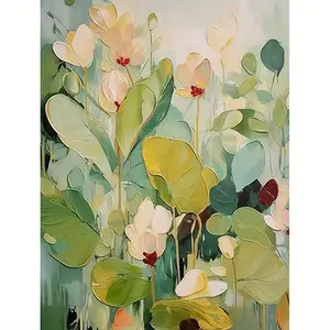 1 PCS Green Plants, 16×20 Inches - Frameless - Acrylic Paint by Numbers Kit for Beginners - DIY Handmade Art Set - Coloring by Numbers - Ideal for Home Wall Decoration & Gift - Frame Not Included