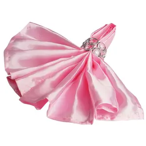 5 Pack Satin Napkins 20"x20" Pink - Soft Reusable Cloth Napkins