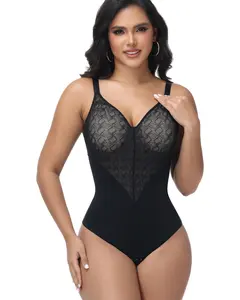 Lace Bodysuits for Women Tummy Control Shapewear V-Neck Thong Shapewear Sleeveless Lace Shapewear for Women Tummy Control Shaperwear Sleeveless Fajas