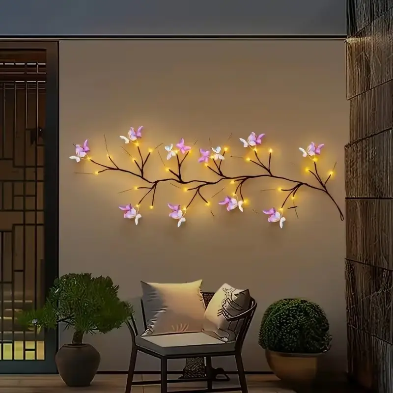 30 LED Flexible LED Wicker Vine and Butterfly String Lights, 8 Lighting Modes, USB Powered, Warm Light, Ideal for Bedroom Decor, Mother's Day, Valentine's Gift, Led Mood Lighting