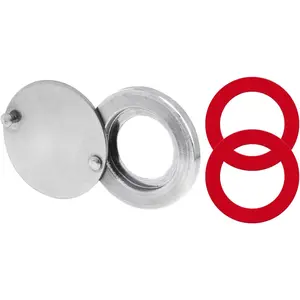 Door Viewer Peephole Cover, Chrome Silver Home Security Protector with Convenient Self-Adhesive Mounting Tools (Large Size)