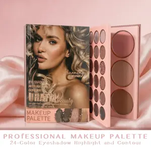 Three Tier Flip Page Makeup Book, Sleek Cosmetic Palette with Eyeshadow Palette, Blush, Highlighter, Bronzer/Contour, Compact Travel Friendly Beauty Makeup Palette Set, Gift for Women Teens Rainbow Style warm Powder gloss like Long-Lasting Starter Lexi's