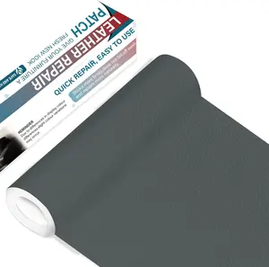 Leather Repair Patch Tape,16x63 inch Self Adhesive Leather Patches for Furniture,Vinyl Leather Repair Kit for Couches,Car Seats,Sofas,Office Chairs,Dark Gray