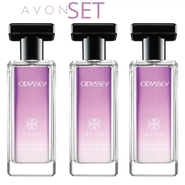 Avon Odyssey Cologne Spray 1.7 fl. oz. SET of 3 Floral Scents Fragrance Delightful Fragrance